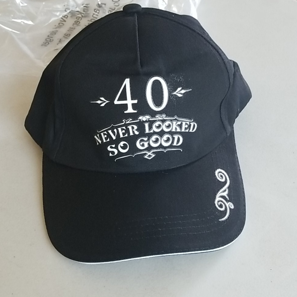 Funny Birthday Hat Adjustable Velcro BlackWhite